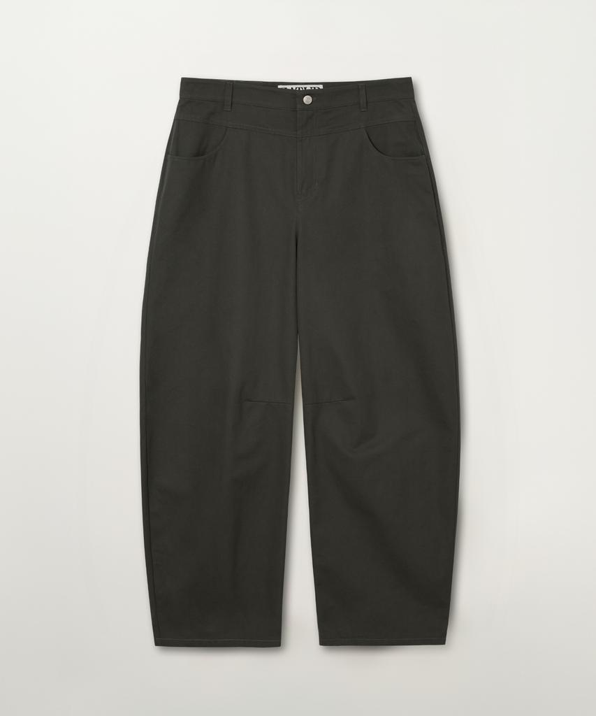 Seteo Cotton Curved Pants Khaki