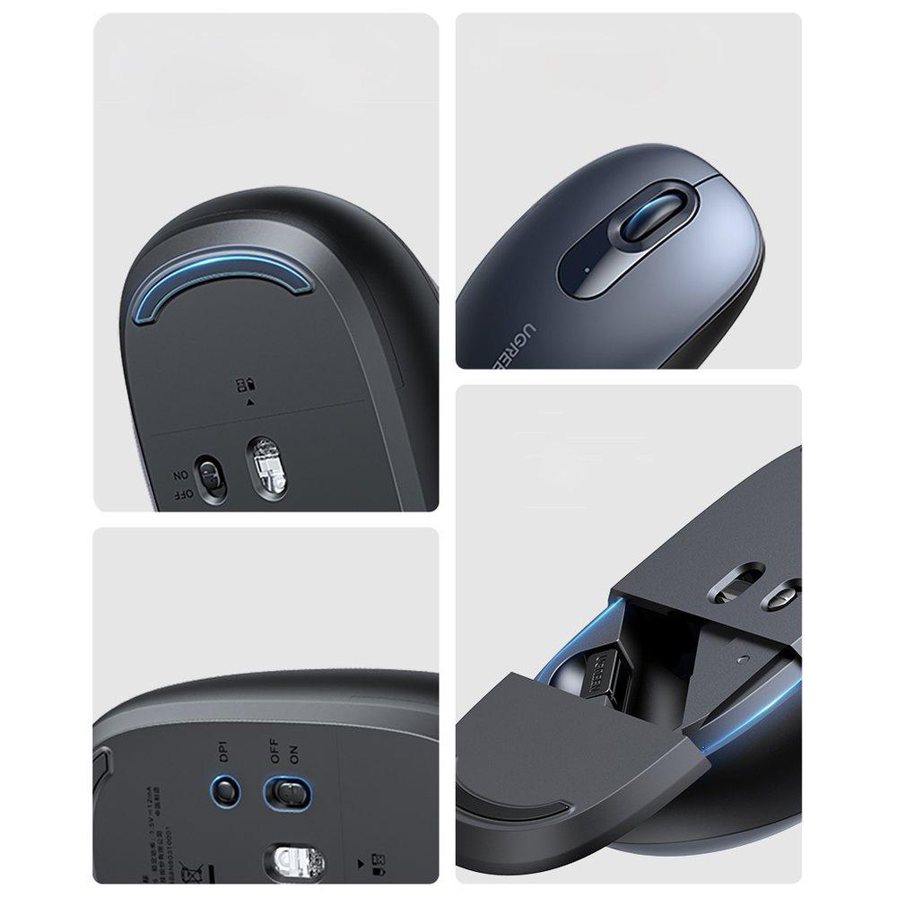 Ugreen MU105 Ergonomisk Trådløs Mus, 2,4 GHz med USB-tilkobling - Elegant Marineblå Finish