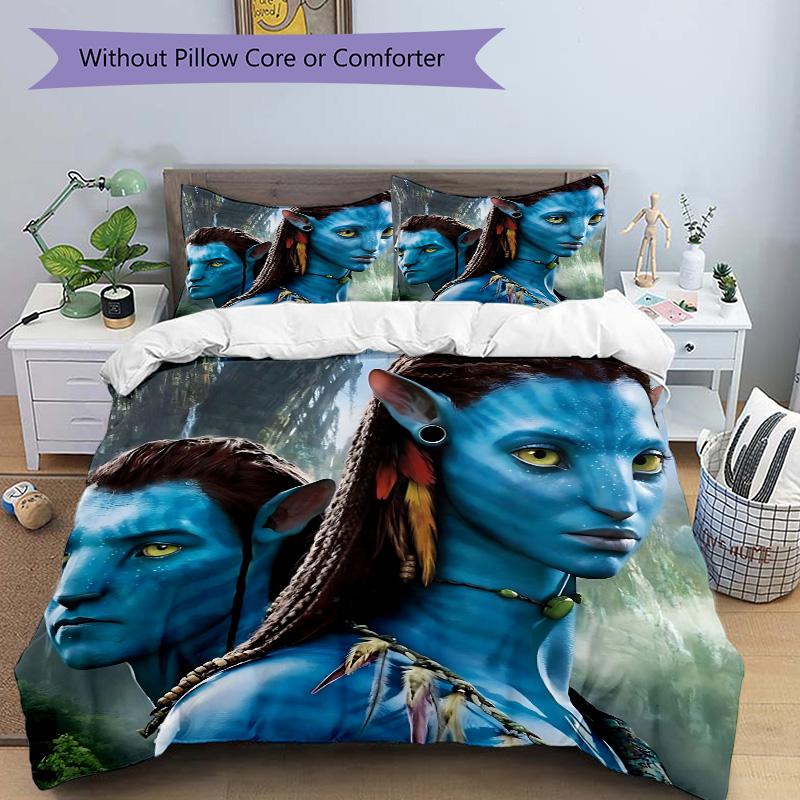 Avatar World Adventure Print 3Pcs Bedding Setduvet Cover With 2 Bedropillowcase Home Birthday Gift