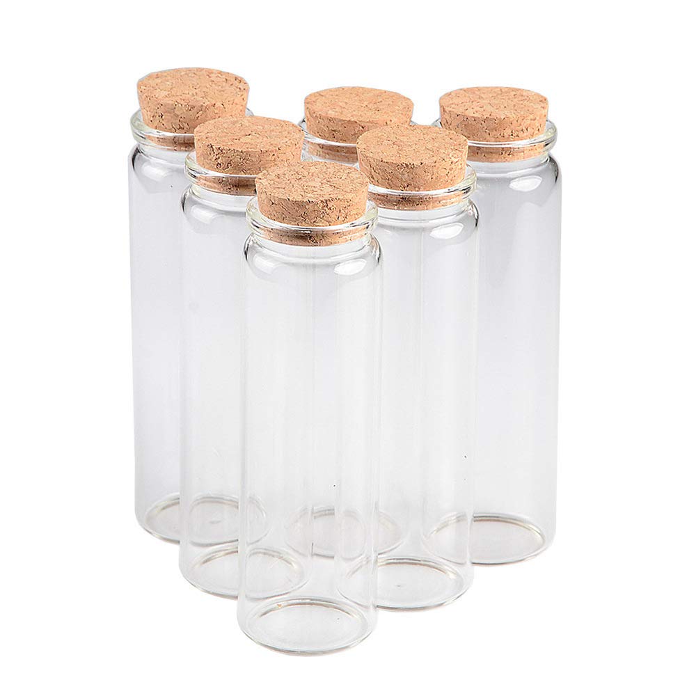 

Transparent glass jar with cork lid wedding gift suitable for candy and candle making 90 ml - spices, - [12 pieces]