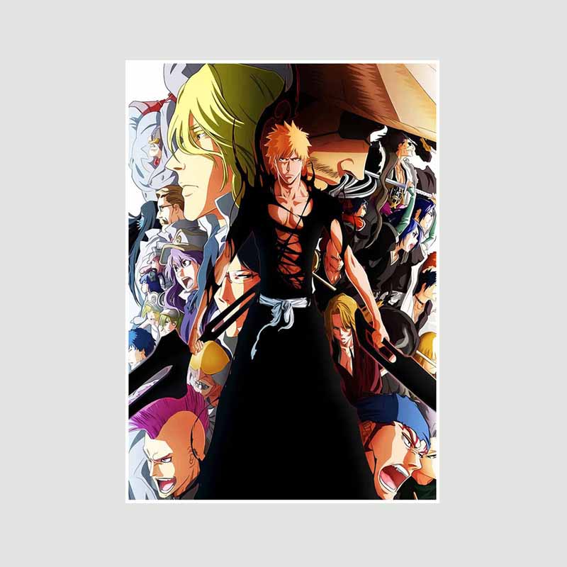 Japanese Anime Bleach Poster Decor Retro White Paper Posters and Prints Wall Art Painting Bedroom Bar Cafe Decoration Mural Fans Collection Gifts