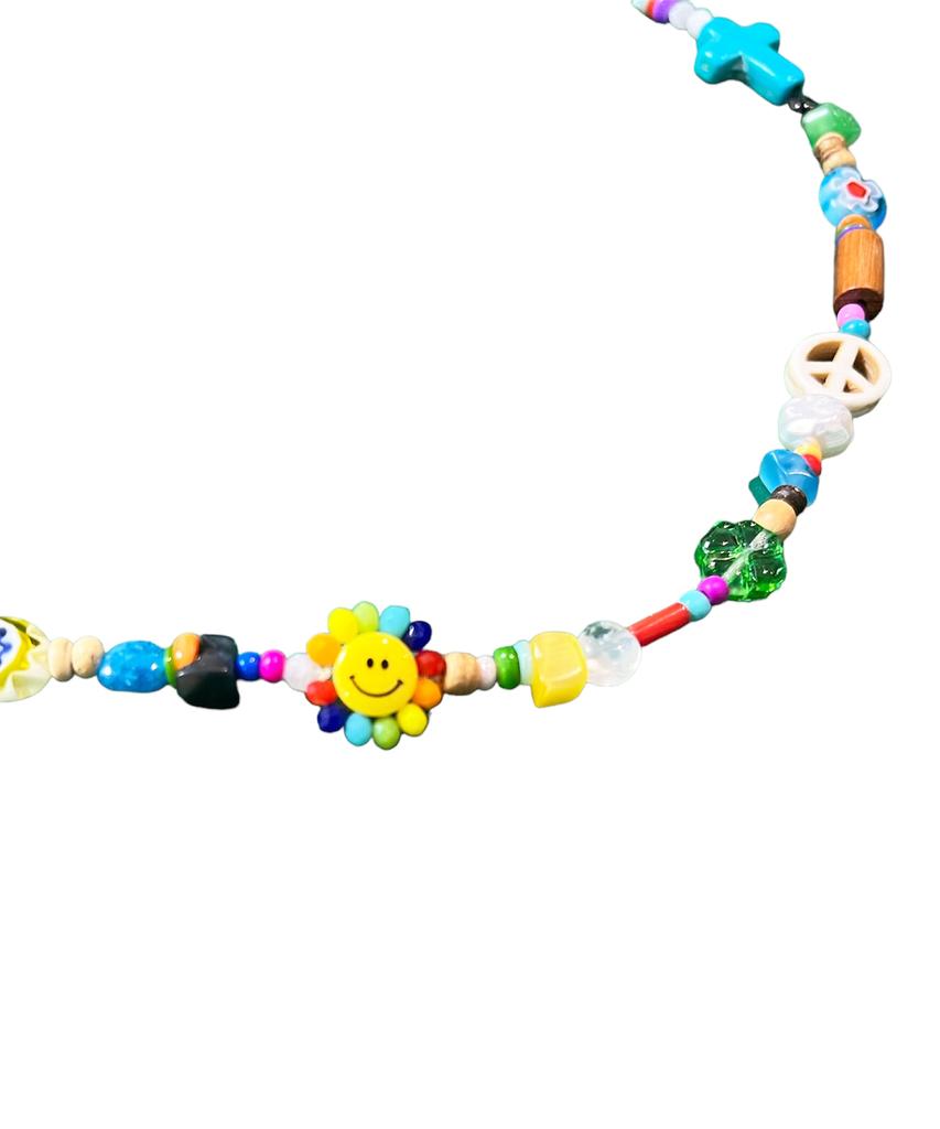 Sk8Er Rock Smiley Multi-Perlen-Halskette (Multi)