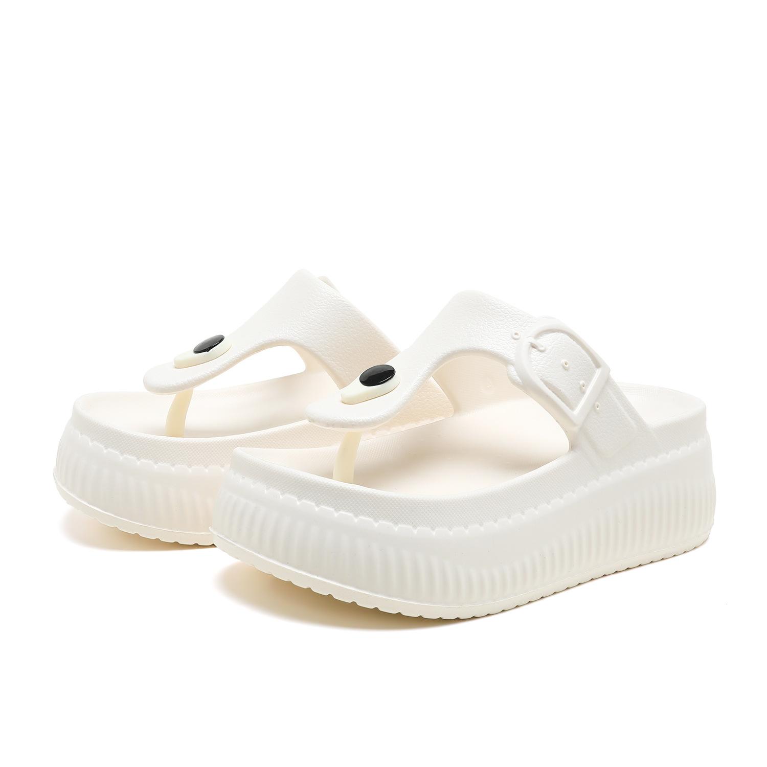 

New women s size platform slippers pinch feet outdoor casual cool slippers light, breathable and comfortable sandals 36-37 білий