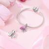 Charms Plata Pink Parent-Child Heart-Shaped Pendants Fit Original Bracelets Charms For Women Jewelry Diy Making Gifts