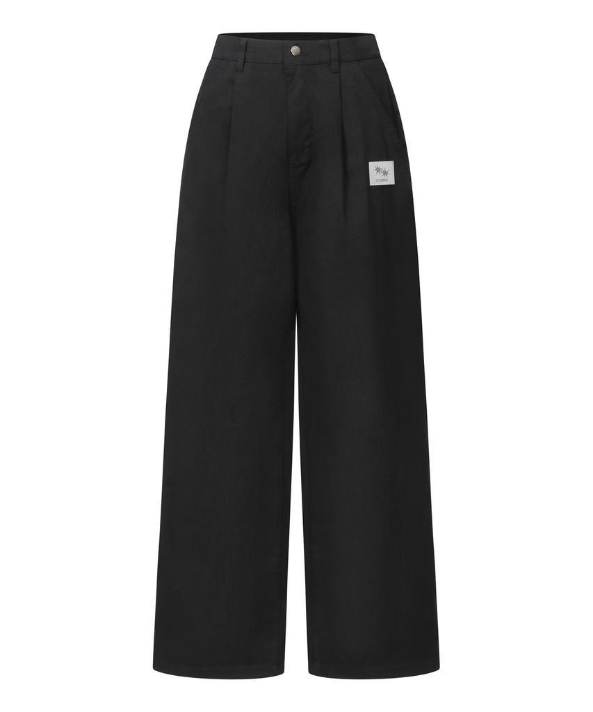 Koiliseu Clove Back Elastic Pintuck Wide Pants