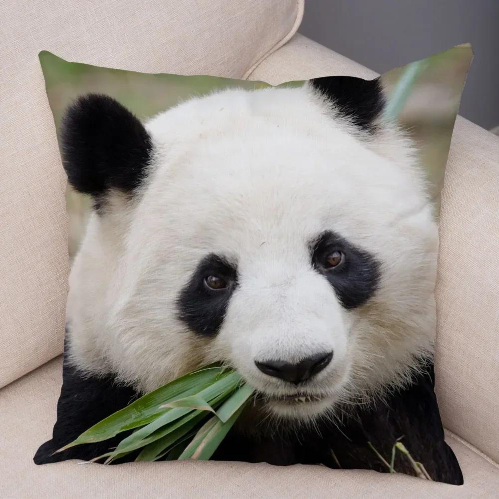 Cute Wild Animal Print Sofa Family Bedroom Living Room Car Pillowcase Cute Panda Pillowcase Decoration