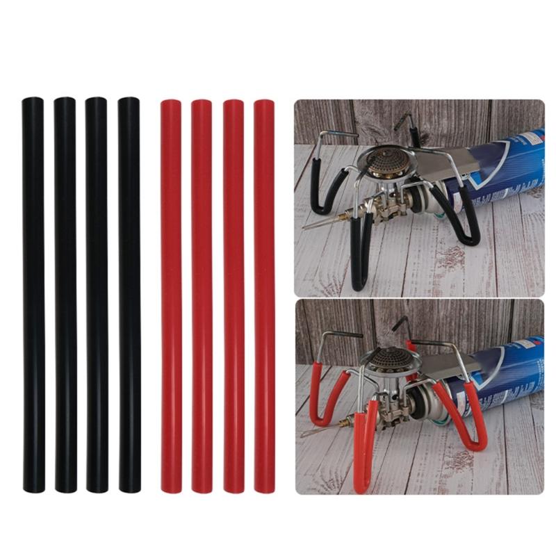 4pcs Anti Burn Stove Leg Cover Durability Outdoor Stove Silicones Leg Protectors Outdoor Cooker Gear