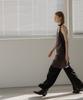 Mosyupamosyu Satin Layered Slip Dress [Dark Brown]
