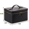 PU Leather Makeup Bag Square Shape Waterproof Toiletry Bag Large Capacity Removable Divider Camera Storage Bag for Women & Men