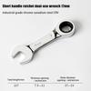 Short Handle Adjustable Head Ratchet Wrench Mini Fast Ratchet Wrench Labor-Saving Auto Repair Hardware Dual-Purpose Wrench Tool