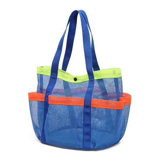 File Plaj Çantası File Duş Saklama Çantası Büyük Kapasiteli Tote Plaj Çantası Tuvalet Malzemeleri Havlular Seyahat Spor Salonu Kamp için Düzenleyici