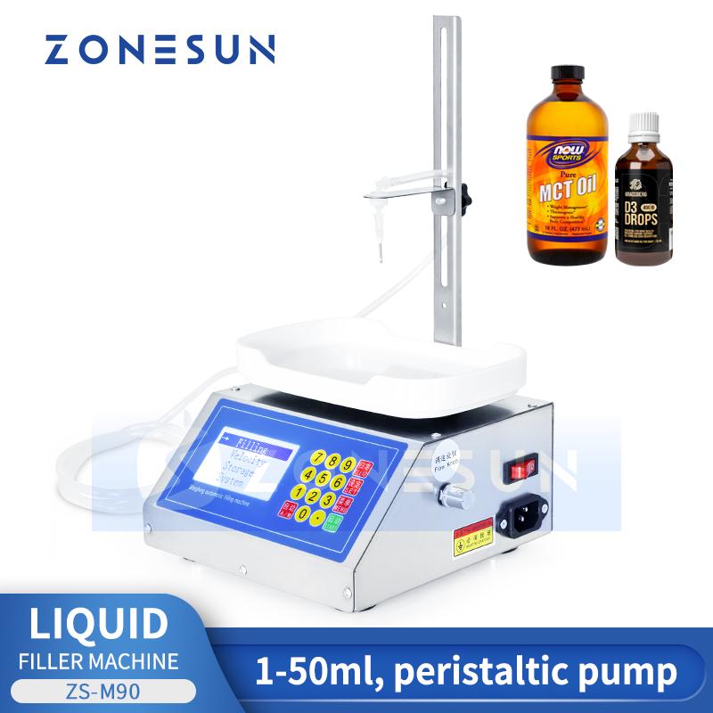 ZONESUN ZS-M90 Peristaltic Pump Semi-automatic Digital Control CNC Weighing Filling Machine Perfume Solution Filler