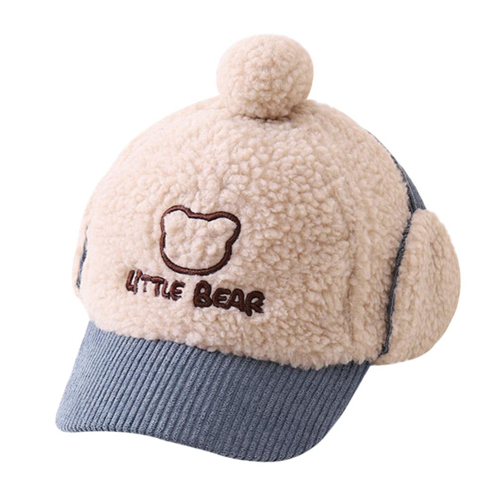 Warm Baby Baseball Cap Earmuff Kids Peaked Caps Fashion Padded Baby Ear Caps  Toddler