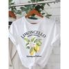 European Size Lemon Print T-shirt, Short Sleeve Crew Neck Casual Top For Summer & Spring, Women's Clothing