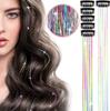 6 Stück Funkelnde Glänzende Haar-Tinsel Haarverlängerungen Glitzer Hitzebeständiges Tinsel Haarverlängerung mit Clips