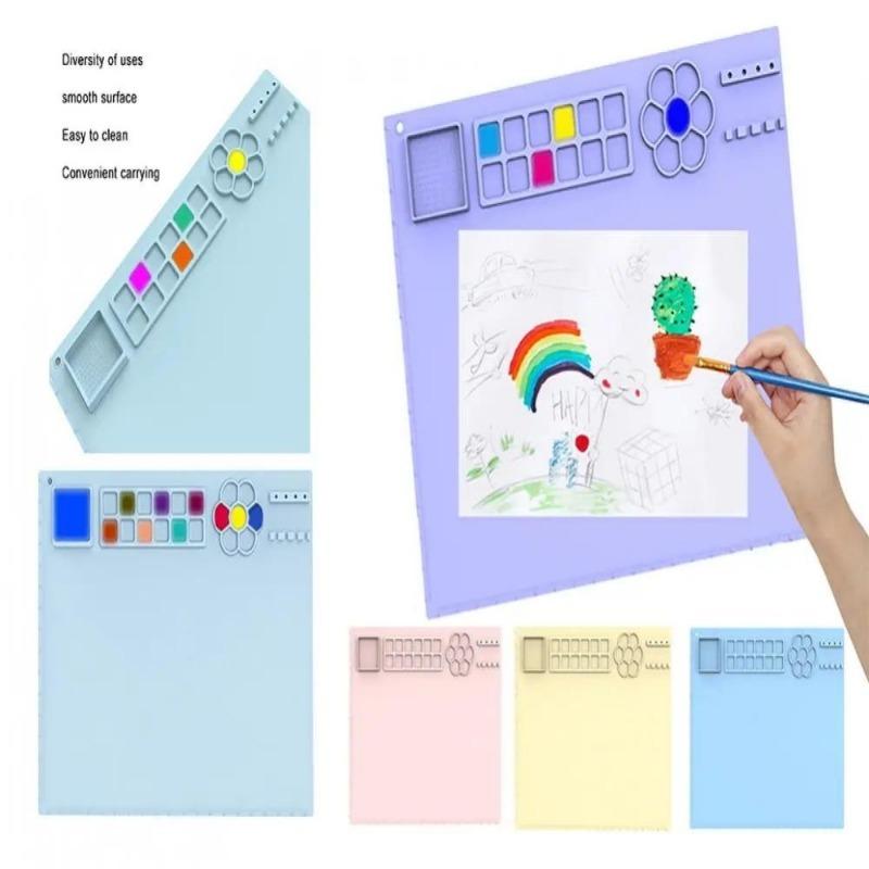 Tappetino Graffiti Fai da Te Tappetino Pittura in Silicone Tappetino Artigianale in Silicone Antiaderente con Bicchiere per Bambini Superficie Pittorica Versatile Facile da Pulire per Artigianato