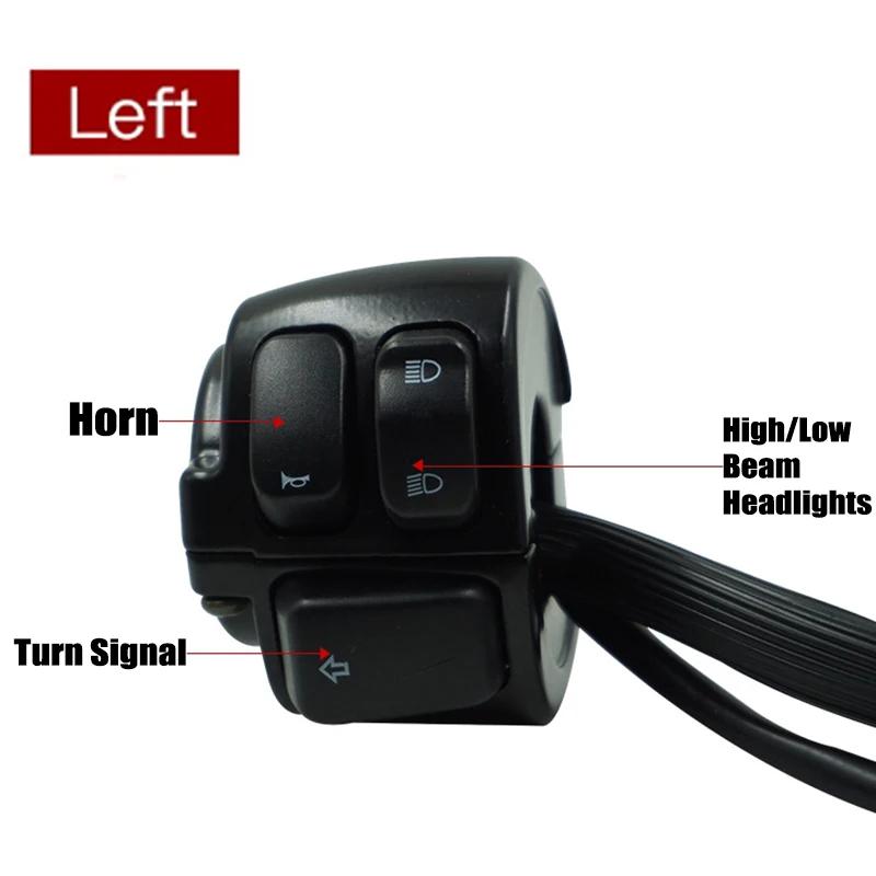 Motorcycle 1" Handlebar Control Switch 25mm Handle Bar Turn Signal Switch For Harley Sporster XL 96-13 Softail 96-10 Dyna 96-11