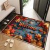Stone Flower Print Welcome Doormat Living Room Bedroom Entrance Carpet Vintage Farmhouse Interior Decoration Carpet