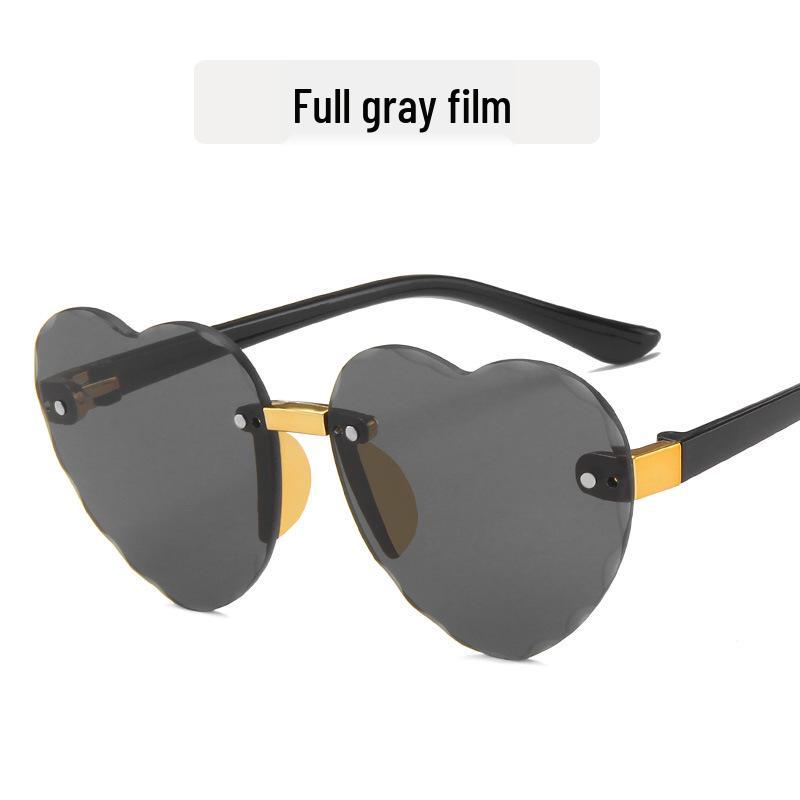 Korean Kids Peach Heart Retro Love Sunglasses - Cute & Trendy