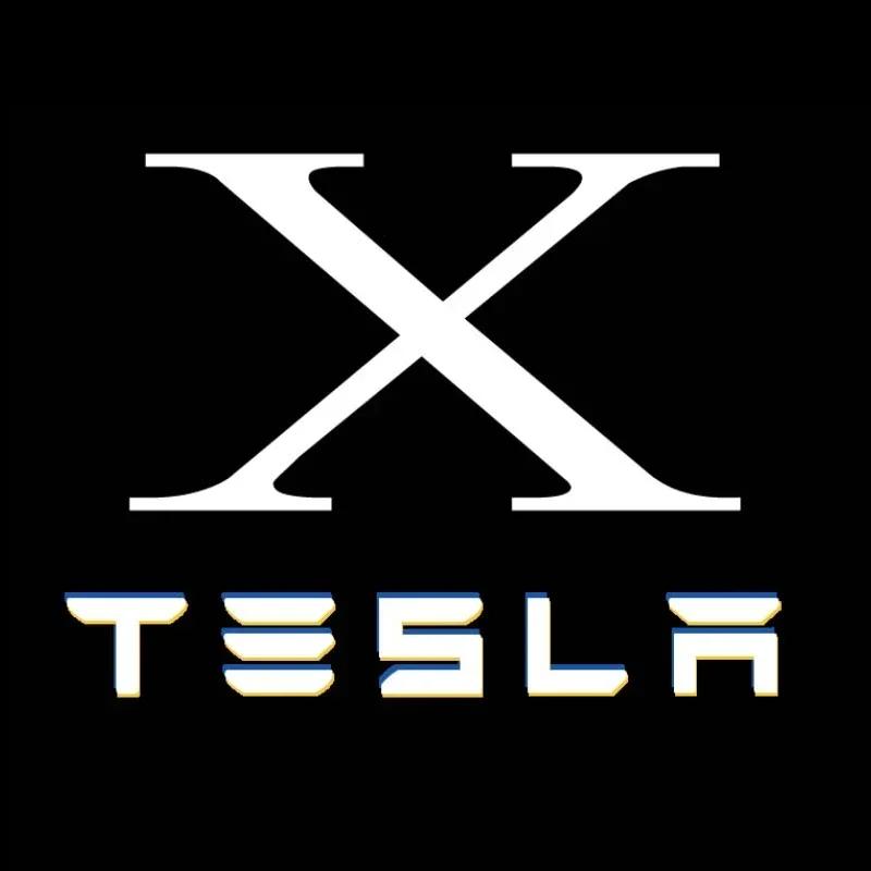 Car Sticker Tesla 2 pieces LED Courtesy Ghost Shadow Welcome Light Laser Logo Projector Door Lamp For Tesla 2018-2025 Model X S