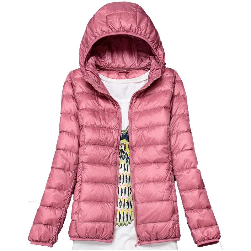 Light down jacket women's short new thin hooded portable large size jacket winter fashion