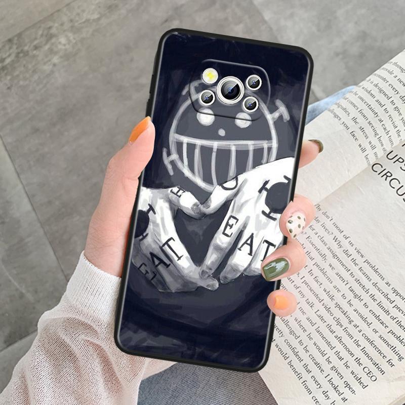 

O-ne P-iece Luffy Art для POCO C55 C50 C40 C3 F5 F4 F3 M6 M5 M4 M3 X5 X4 X3 GT Pro, черный силиконовый чехол для телефона Poco X3 Pro