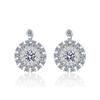 Stylish Rotatable Sun Flower Earrings Ring Set Full of Diamond Small Daisy Clavicle Chain