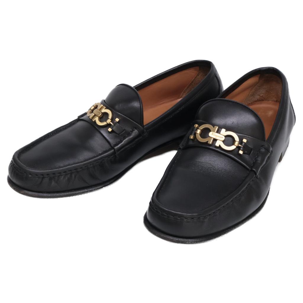 Salvatore Ferragamo UR32981 FIRENZE 20 Gancini Bit Loafers Shoes 9EE blackUsed