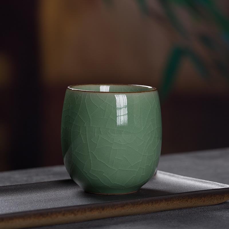 Large Longquan Celadon Ceramic Tea Cup - Master Gongfu Style Gift Bowl