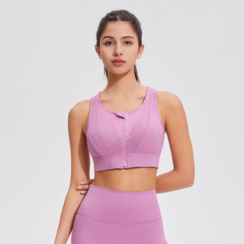 

Женский ударопрочный спортивный бюстгальтер с передней молнией - Высокая интенсивность, Быстросохнущий, Защита от тряски, Красивый дизайн спины, Цельный, ощущение обнаженности. S