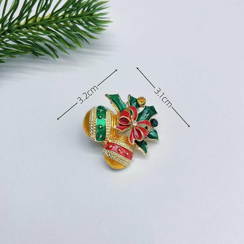 Luxury Exquisite Christmas Rhinestones Brooch Pin For Women Unisex Garland Bell Versatile Brooch Party Backpack Accessories Gift
