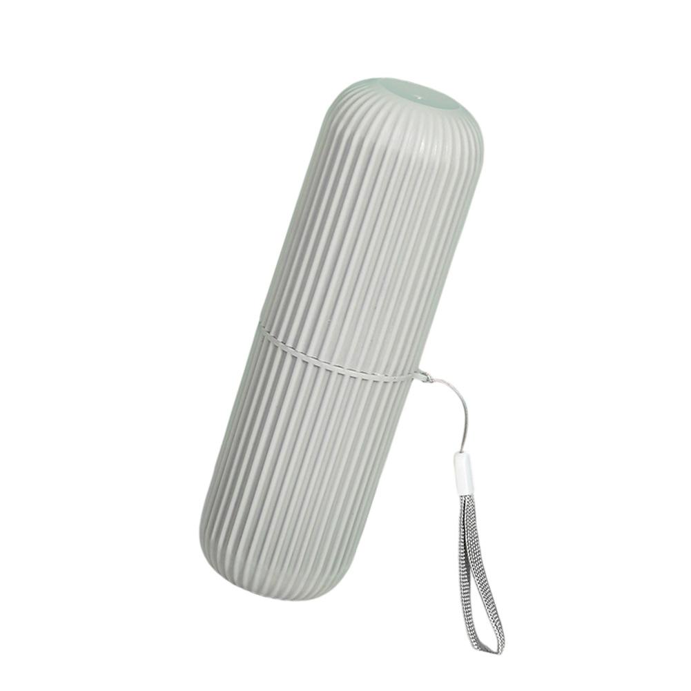 Leak-Resistant Portable Toothbrush Container with Integrated Mouthwash Cup and Secure Toothpaste Storage for Daily Commutes