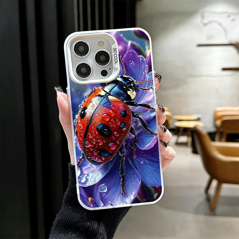 Seven-Spotted Red Ladybug Shockproof Phone Case for iPhone 17 Air 16 16E 15 Pro Max 14 Plus 13 Mini 12 Back Cover Anti Fall Fund