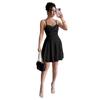 Dress French Sexy Women's Clothing Solid Color Waist Thin Suspender Small Dress