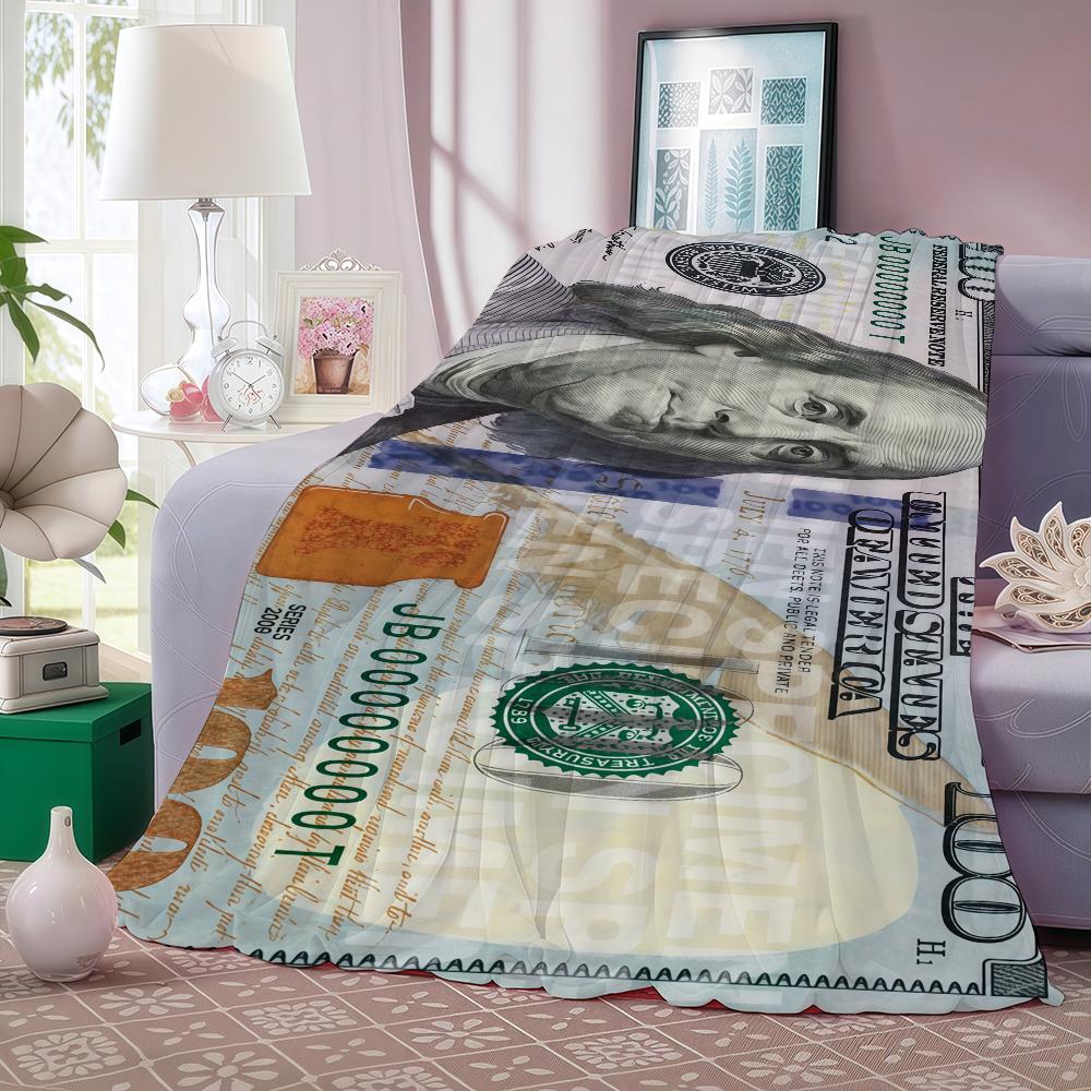 Fashion print Dolar Dolar Blanket For Sofa Office Bed Plane Travel Sleep Read Relax Camping Soft And Warm