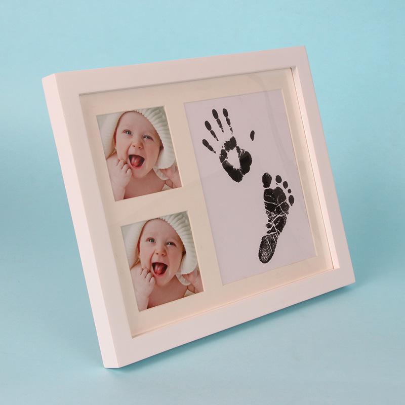 Baby Hand & Footprint Ink Photo Frame Set – Newborn Clay Gift