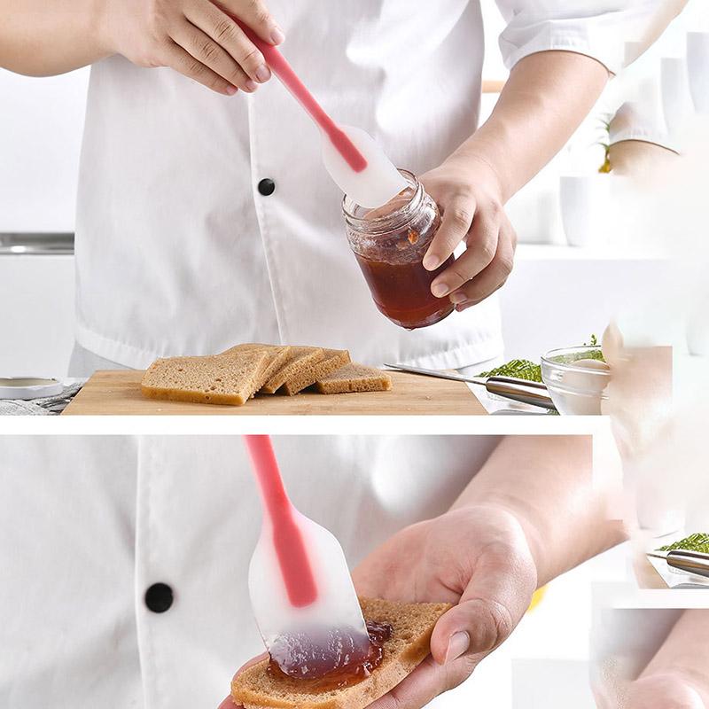 Silicone Cream Baking Scraper Non Stick Butter Spatula Cutter Chocolate Smoother Heat Resistant Kitchen Pastry Tools Scraper