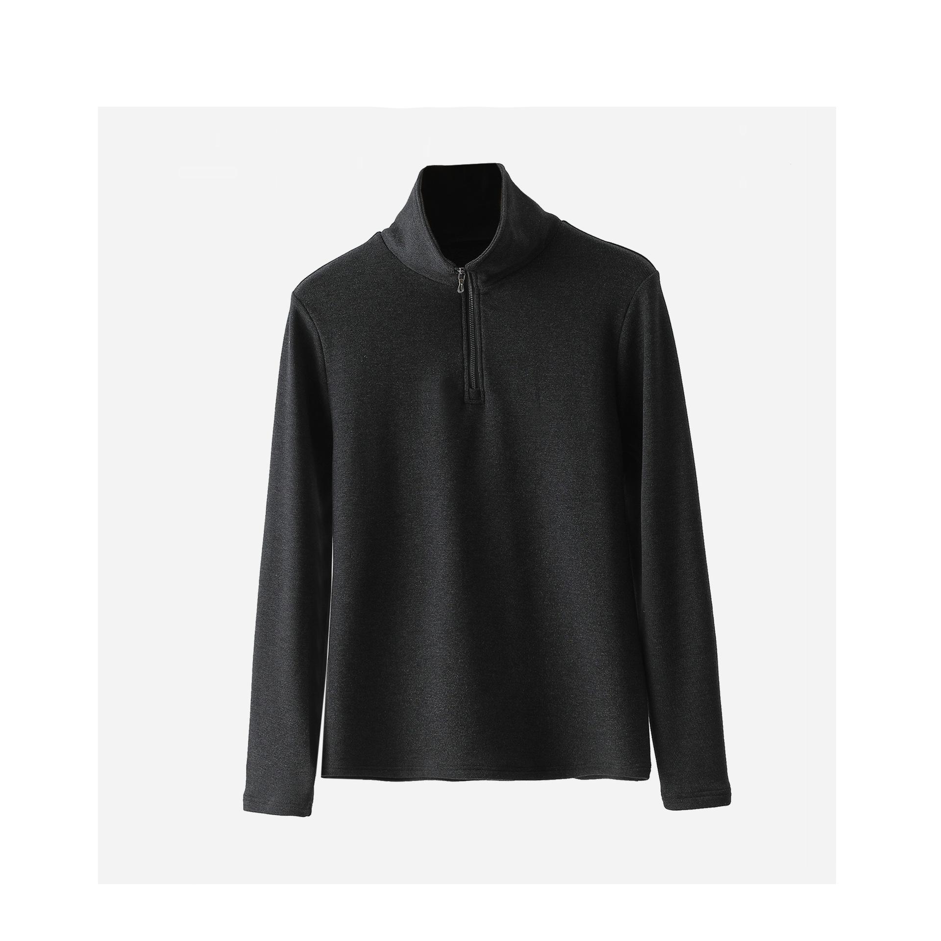 

480g Men s Thickened German Velvet Lapel Half-Zip Top (ДЗ027) для осени/зимы L 100-125 jin чёрный/льняной