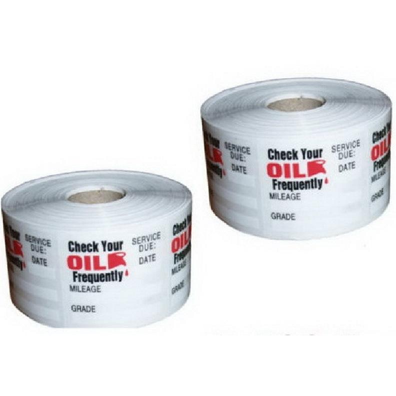 2 Rolls of 500  + 100  Free Total 1100 Stickers Oil Change Reminder Sticker