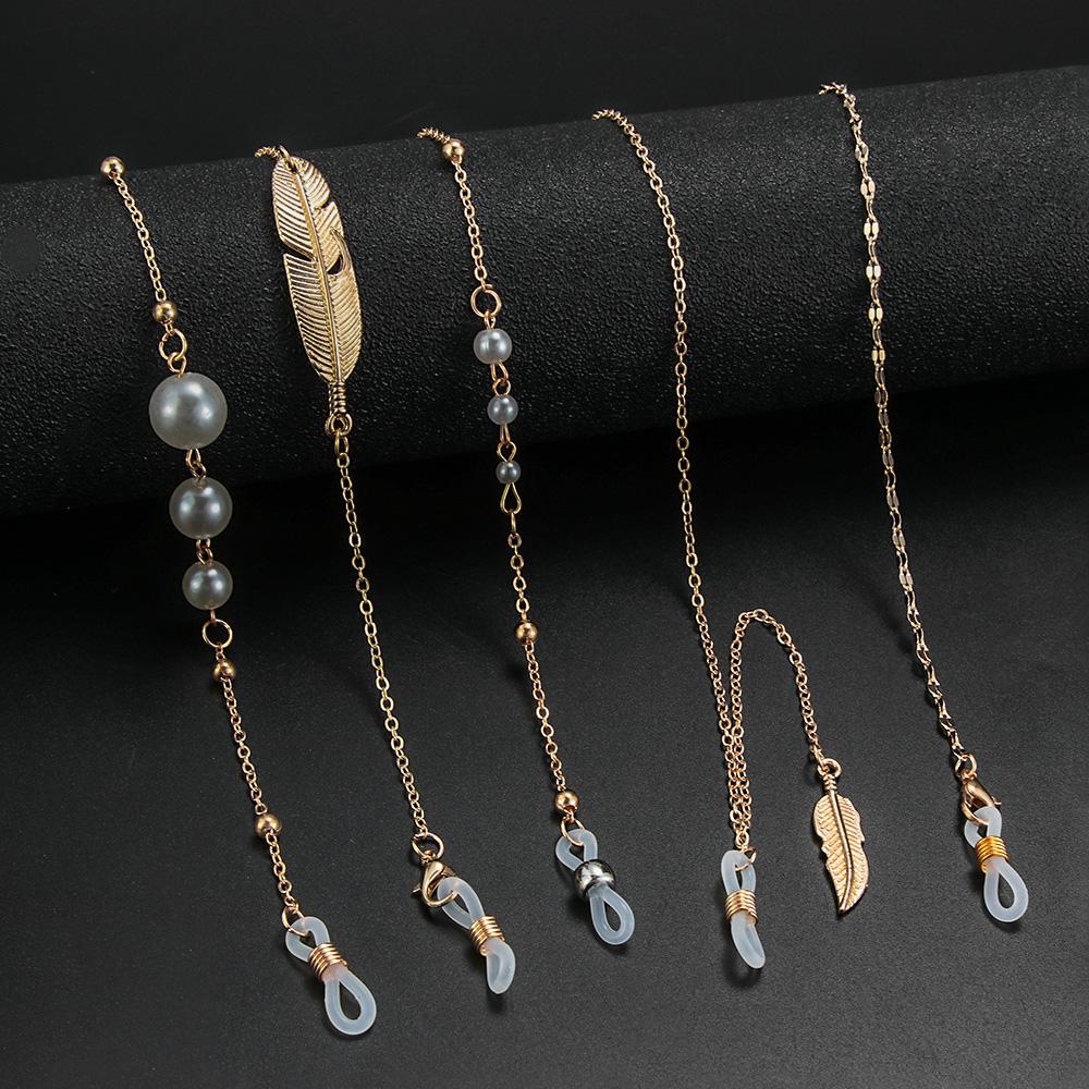 New Fashion Sunglasses Chain Glasses Spectacles Pearl Decoration Vintage Chain Holder Cord Lanyard Necklace Eyewear Accessories
