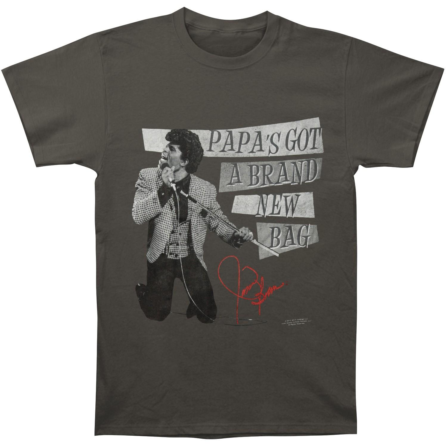 Мужская футболка James Brown Papa s Bag, приталенная, мужская женская, топ, серый S