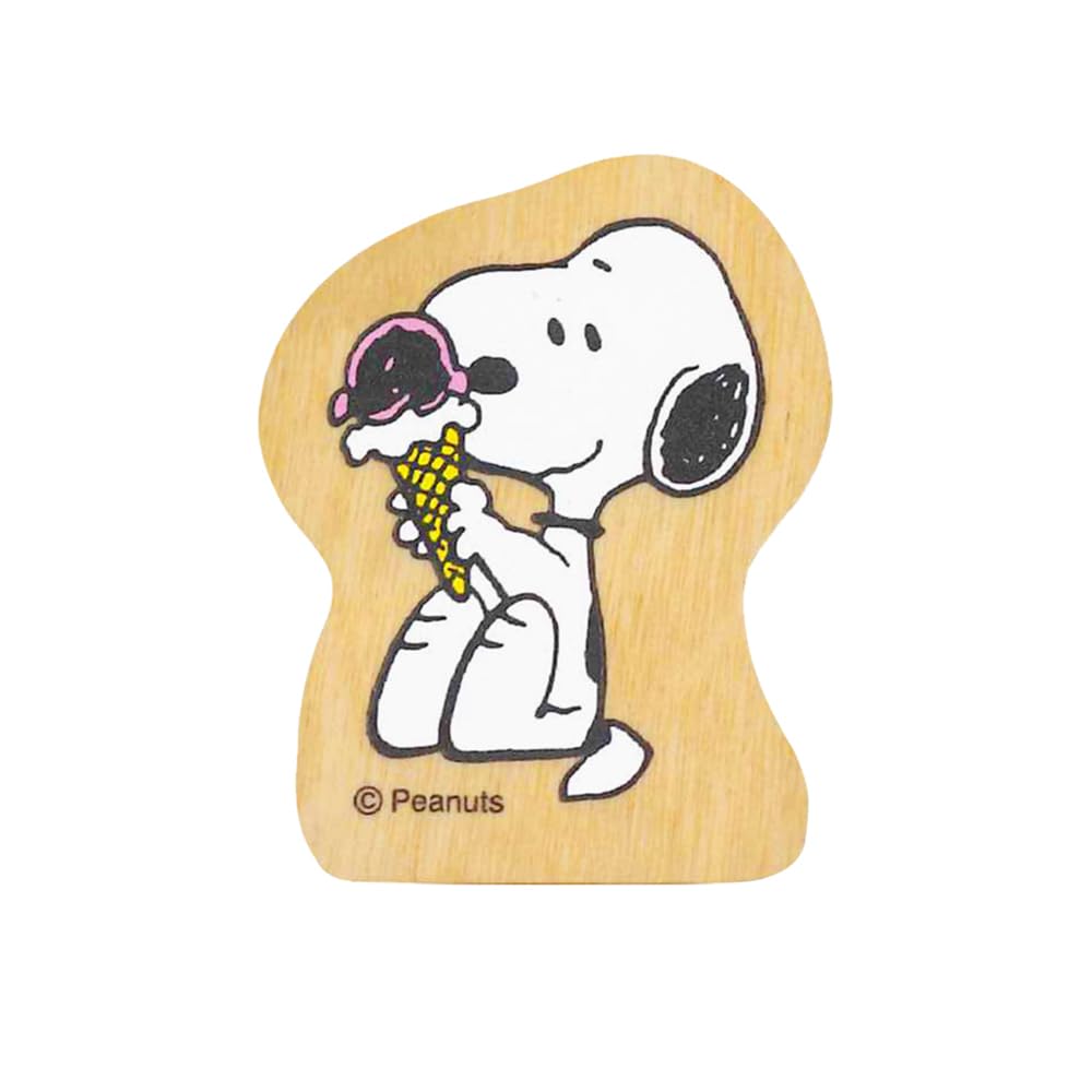Kodomonokao Children s Face Stamp Snoopy Ice Cream Wood Piece 2283-004