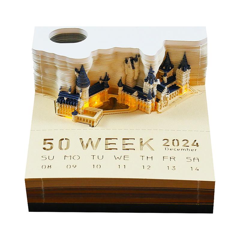 

Omoshiroi Block 160 аркушів Memo Cube Pad Retro Arch Pavilion 3D Блокнот Cubes Sticky Notes Сувеніри для вечірок Подарунки Весільні сувеніри M