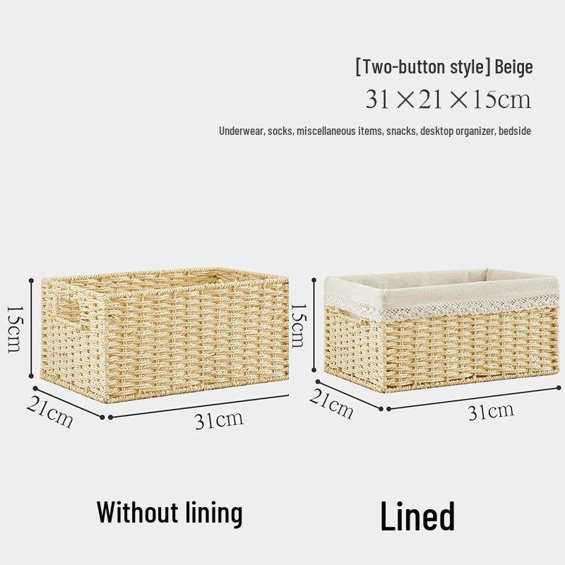 Rattan Woven Storage Basket for TV Stand, Bookcase, and Wardrobe
