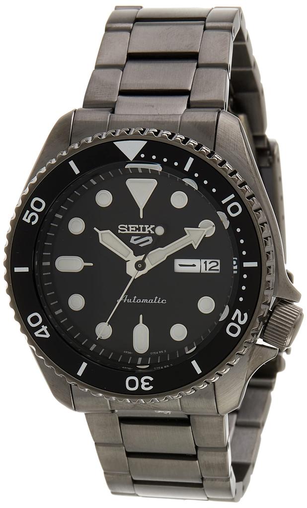 Seiko 5 Sports Black Dial Gunmetal Gray Stainless Steel Automatic Watch SRPD65K1 Men's