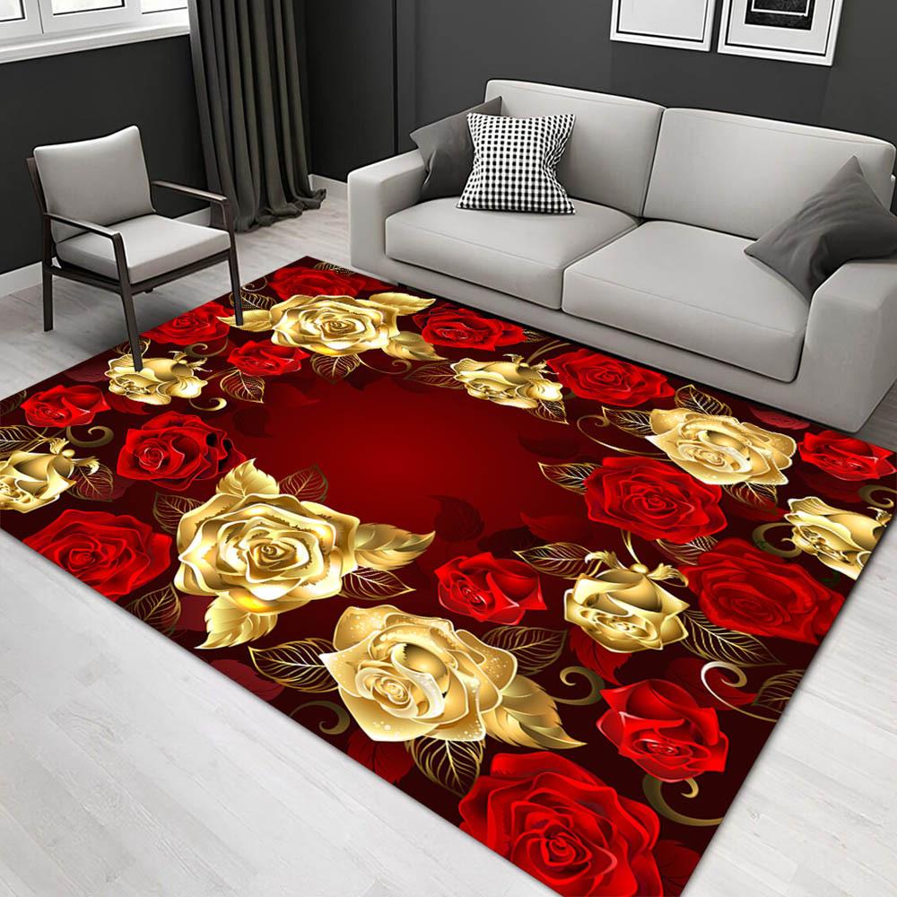 

1pc 1330667518Pattern Carpet, Area Rug For Living Room Bedroom Room Bed Chair Laundry Entryway Corridor Yard Non-slip Outdoor Camping Rug Fl 60cm by 90cm