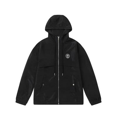 Veste Coupe-vent Streetwear Noire Brodée pour Homme Trapstar