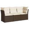 VidaXL Garden Furniture Set with Cushions 3 Pcs Brown Braided Resin 3217213