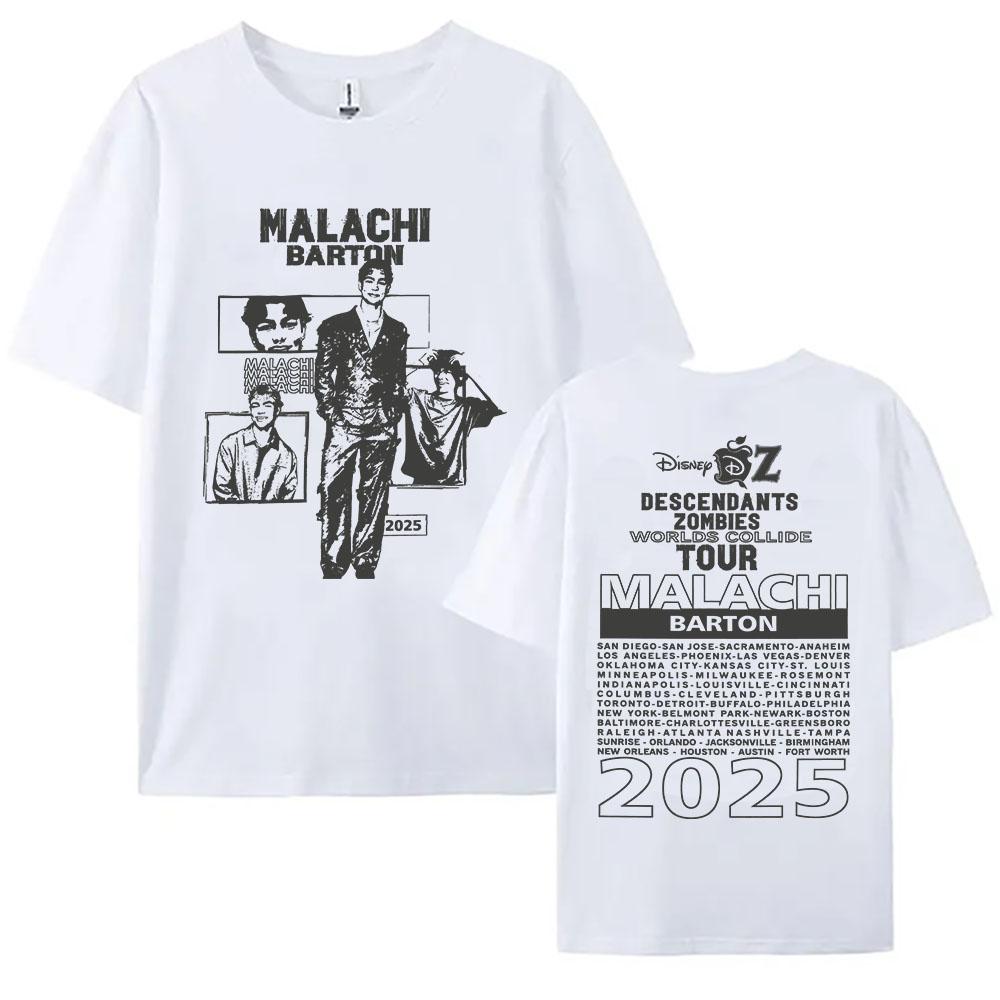 Malachi Barton Pattern T-shirt Zzombies Worlds Collide Tour 2025 T-shirt Short Sleeve Cotton Men's T-shirt Street Wear T-shirt
