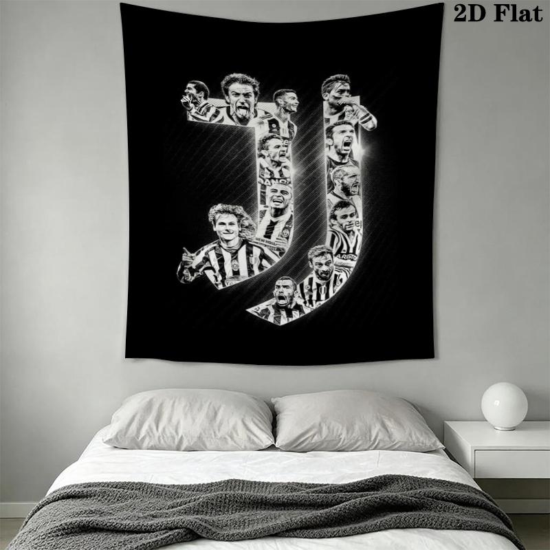 Juventus FC Wall Tapestry Aesthetic Wall Hanging Printed Fabric Blanket Decorative Tapestries for Bedroom Living Room Home Decor